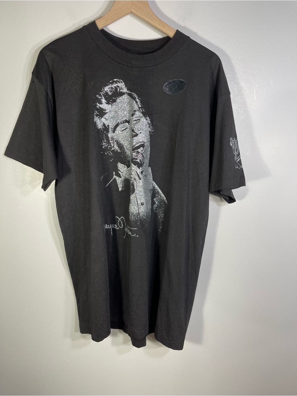 Wayne Newton Diamond Dust T-shirt RARE Ladies Size Large Color Black